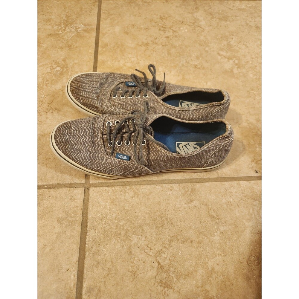 Vans Gray Tweed Herringbone Canvas Off The Wall Sneaker Women Size 9.0